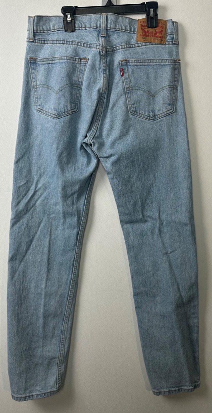 Levi’s 505 Jeans Men’s Size W32 L34 Light Wash Straight Leg Denim Blue A5